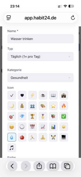 Choose icon and category